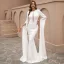 Chic / Beautiful White Trumpet / Mermaid Evening Dresses 2022 Scoop Neck Long Sleeve Sweep Train Evening Party Formal Dresses