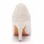Elegant Pearl Beige Wedding Shoes 2023 7 cm Stiletto Heels Pointed Toe Wedding Pumps High Heels