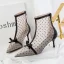 Fashion White See-through Spotted Womens Boots 2022 Street Wear Bow 6 cm Stiletto Heels Pointed Toe Boots