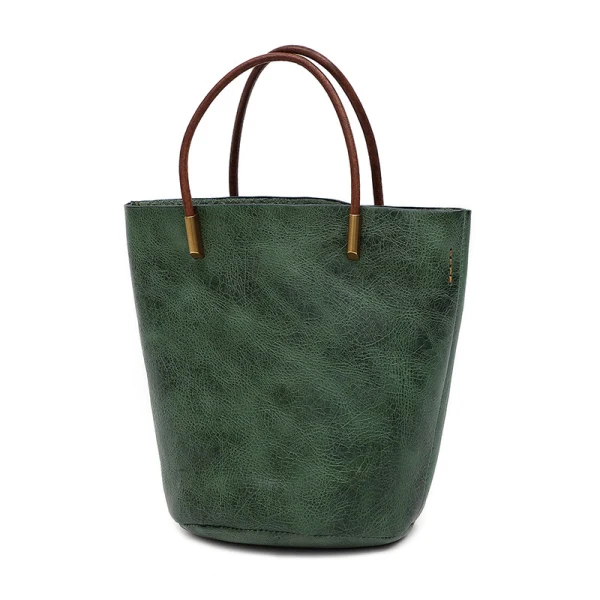 Vintage / Retro Leather Casual Black Tote Bag Shoulder Bags 2022 Women's Bags