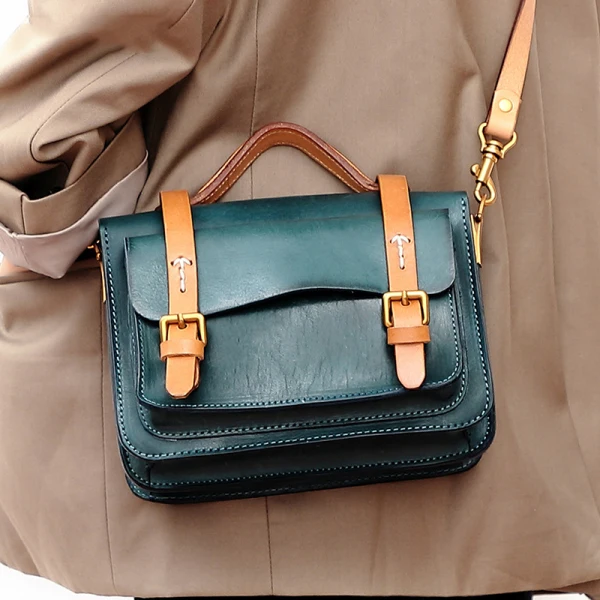 Vintage / Originale Vert Cuir Vêtement de rue Sacs Pour Femmes 2022 Sac fourre-tout Sacs à bandoulière