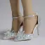 Charmant Multi-Couleurs Faux Diamant Cristal Chaussure De Mariée 2023 Bride Cheville 9 cm Talons Aiguilles À Bout Pointu Mariage Sandales Talons Hauts