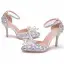 Charmant Multi-Couleurs Faux Diamant Cristal Chaussure De Mariée 2023 Bride Cheville 9 cm Talons Aiguilles À Bout Pointu Mariage Sandales Talons Hauts