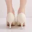 Elegant Pearl Beige Wedding Shoes 2023 7 cm Stiletto Heels Pointed Toe Wedding Pumps High Heels