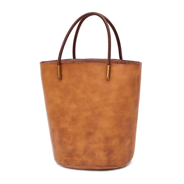 Vintage / Retro Casual Brown Leather Tote Bag Shoulder Bags Women's Bags 2022