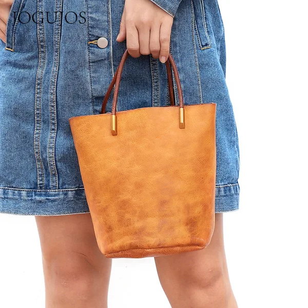 Vintage / Retro Casual Brown Leather Tote Bag Shoulder Bags Women's Bags 2022