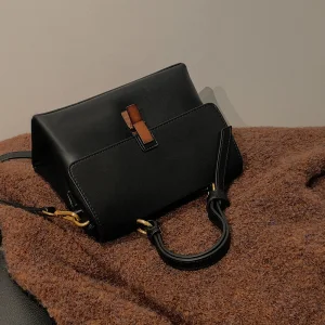 Vintage Retro Black Casual Leather Women S Bags Messenger Bag Shoulder Bags 2023