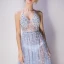 Sexy Bleu Ciel Transparentes Robe De Soirée 2018 Princesse Titulaire Sans Manches Glitter Étoile Tulle Perlage Perle Faux Diamant Longueur Cheville Volants Dos Nu Robe De Ceremonie