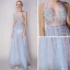 Sexy Bleu Ciel Transparentes Robe De Soirée 2018 Princesse Titulaire Sans Manches Glitter Étoile Tulle Perlage Perle Faux Diamant Longueur Cheville Volants Dos Nu Robe De Ceremonie
