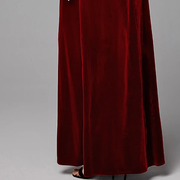 Luxury / Gorgeous Burgundy Mother Of The Bride Dresses 2020 Floor-Length / Long A-Line / Princess Long Sleeve V-Neck Backless Wedding Evening Party Wedding Party Dresses