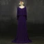Amazing / Unique Purple Plus Size Evening Dresses  2018 A-Line / Princess With Shawl Chiffon V-Neck Backless Beading Rhinestone Evening Party Formal Dresses