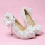 Luxury / Gorgeous White Wedding Appliques Beading Wedding Shoes 2018
