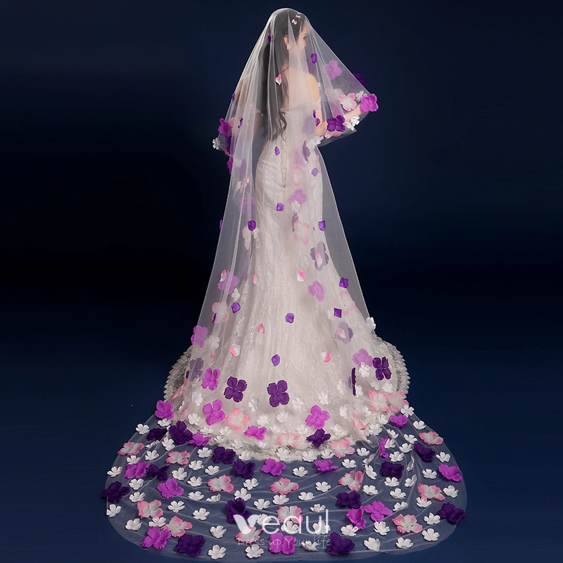 Purple Wedding Veil