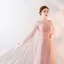 Chic / Beautiful Pearl Pink Floor-Length / Long 2018 Evening Dresses  A-Line / Princess U-Neck Tulle Beading Pearl Sequins Evening Party Formal Dresses