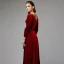 Luxury / Gorgeous Burgundy Mother Of The Bride Dresses 2020 Floor-Length / Long A-Line / Princess Long Sleeve V-Neck Backless Wedding Evening Party Wedding Party Dresses