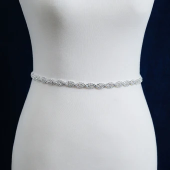 Klasyczna Eleganckie Białe Ślub Szarfy 2020 Metal Satyna Wykonany Ręcznie Frezowanie Rhinestone Wieczorowe Bal Akcesoria