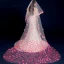 Fée Des Fleurs Violet Chapel Train Mariage Dos Nu Tulle Voile De Mariée 2018