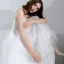 Modern / Fashion White Asymmetrical Wedding 2018 A-Line / Princess Tulle Lace-up Crystal Strapless Beach Wedding Dresses