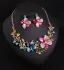 Fint Multi-Färger Rhinestone Blomma Bal Örhängen Halsband 2023 Legering