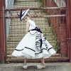 Chic / Beautiful Church Wedding Party Dresses 2017 Flower Girl Dresses White A-Line / Princess Tea-length Cascading Ruffles V-Neck Sleeveless Sash