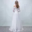 Chic / Beautiful Church Wedding Dresses 2017 Lace Appliques Square Neckline 3/4 Sleeve Backless Sash A-Line / Princess Floor-Length / Long Wedding Dresses A Line/ Princess Wedding Dresses