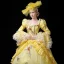 Vintage / Retro Medieval Yellow Ball Gown Prom Dresses 2021 Long Sleeve Square Neckline Floor-Length / Long 3D Lace Handmade  Embroidered Appliques Cosplay Prom Formal Dresses