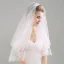 Elegant 2017 1 m Ivory Appliques Lace Tulle Wedding Veils