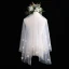 Fée Des Fleurs Blanche Courte Voile De Mariée Appliques Fleur Chiffon Mariage Accessorize 2019