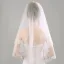 Elegant 2017 1 m Ivory Appliques Lace Tulle Wedding Veils