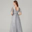 Scintillantes Bling Bling Gris Robe De Soirée 2020 Princesse Longue Manches Courtes V-Cou Étoile Glitter Paillettes Cocktail Soirée Robe De Ceremonie