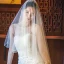 Chic / Beautiful White Short Wedding Veils 2020 Tulle Beading Crystal Pearl Wedding Accessories