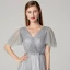 Scintillantes Bling Bling Gris Robe De Soirée 2020 Princesse Longue Manches Courtes V-Cou Étoile Glitter Paillettes Cocktail Soirée Robe De Ceremonie