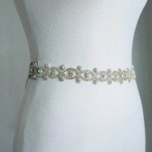 Najpiękniejsze Ekskluzywne Białe Ślub Szarfy 2020 Satyna Metal Wykonany Ręcznie Frezowanie Rhinestone Wieczorowe Bal Akcesoria