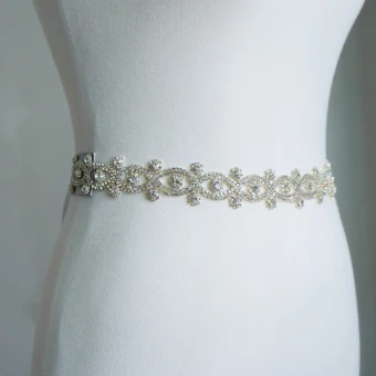 Unique Blanche Mariage Rubans 2020 Satin Métal Fait Main Perlage Faux Diamant Soirée Promo Accessorize
