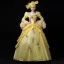 Vintage / Retro Medieval Yellow Ball Gown Prom Dresses 2021 Long Sleeve Square Neckline Floor-Length / Long 3D Lace Handmade  Embroidered Appliques Cosplay Prom Formal Dresses