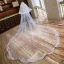 Romantic White Royal Train Wedding Tulle Star Appliques Wedding Veils 2018