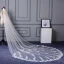 Chic / Belle Blanche Cathedral Train Mariage En Dentelle Tulle Appliques Voile De Mariée 2018
