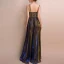 Sexy Noire Doré Bleu Roi Été Robe De Soirée 2018 Empire Bretelles Spaghetti Sans Manches Perlage Scintillantes Tulle Longue Dos Nu Robe De Ceremonie