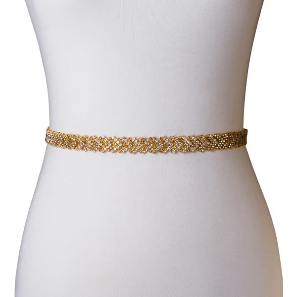 Charmant Meilleur Doré Blanche Promo Rubans 2020 Satin Métal Fait main Perlage Faux Diamant Mariage Soirée Accessorize