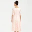 Chic / Beautiful Blushing Pink Evening Dresses  2020 A-Line / Princess 1/2 Sleeves Tea-length V-Neck Beading Crystal Embroidered Rhinestone Cocktail Party Evening Party Formal Dresses