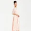 Chic / Beautiful Blushing Pink Evening Dresses  2020 A-Line / Princess 1/2 Sleeves Tea-length V-Neck Beading Crystal Embroidered Rhinestone Cocktail Party Evening Party Formal Dresses