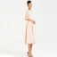 Chic / Beautiful Blushing Pink Evening Dresses  2020 A-Line / Princess 1/2 Sleeves Tea-length V-Neck Beading Crystal Embroidered Rhinestone Cocktail Party Evening Party Formal Dresses