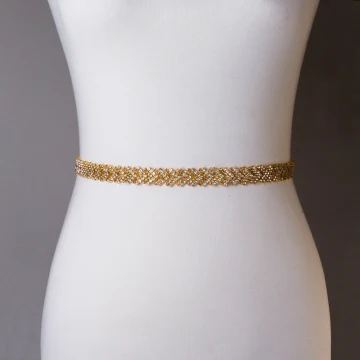 Charmant Meilleur Doré Blanche Promo Rubans 2020 Satin Métal Fait Main Perlage Faux Diamant Mariage Soirée Accessorize