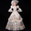 Vintage / Retro Medieval Bling Bling Ivory Ball Gown Prom Dresses 2021 U-Neck Zipper Up Floor-Length / Long Long Sleeve Lace Beading Sequins Cosplay Prom Formal Dresses