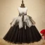 Chic / Belle Église Robe Pour Mariage 2017 Robe Ceremonie Fille Noire Blanche Robe Boule Longue Encolure Dégagée Sans Manches Perlage Fleur Appliques