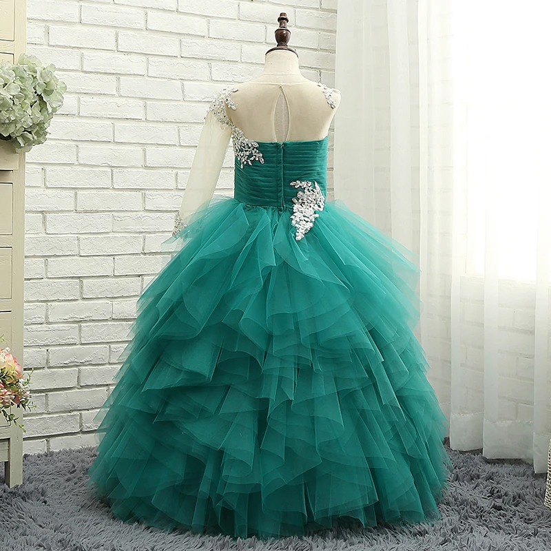 open lace back dress Jade Green Satin Ballgown Dress With Lace Up Back And V Neck main image 0