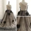 Amazing / Unique Hall Wedding Party Dresses 2017 Flower Girl Dresses Black Champagne Ball Gown Chapel Train One-Shoulder Sleeveless Flower Appliques Artificial Flowers