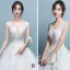 Schöne Kirche Brautkleider 2017 Rückenfreies Spitze Applikationen Blumen Pailletten Ivory / Creme Ballkleid Königliche Schleppe