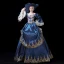 Vintage / Retro Medieval Navy Blue Ball Gown Prom Dresses 2021 V-Neck Long Sleeve Floor-Length / Long 3D Lace Handmade  Embroidered Appliques Backless Flower Cosplay Prom Formal Dresses