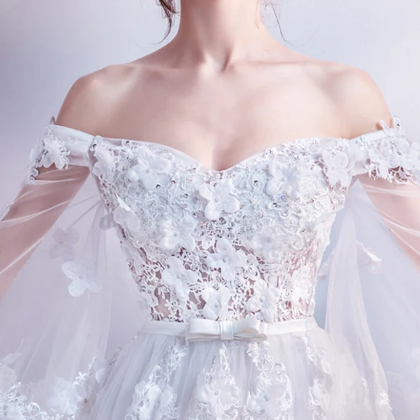 Chic / Beautiful White 2017 Evening Dresses A-Line / Princess Tulle Lace Appliques Backless Beading Strapless Evening Party Formal Dresses
